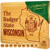 Wholesale - 15"x10" WISCONSIN BAMBOO CUTTING BOARD, UPC: 850009397386